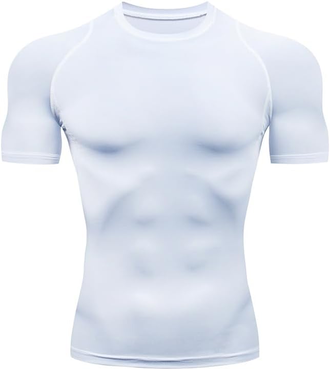 Camisa De Compresión Hombre Manga Corta Para Deportiva Camiseta,Hombre Base Layer Para Correr Transpirable Secado Rápido,Para Entrenamiento Fitness
