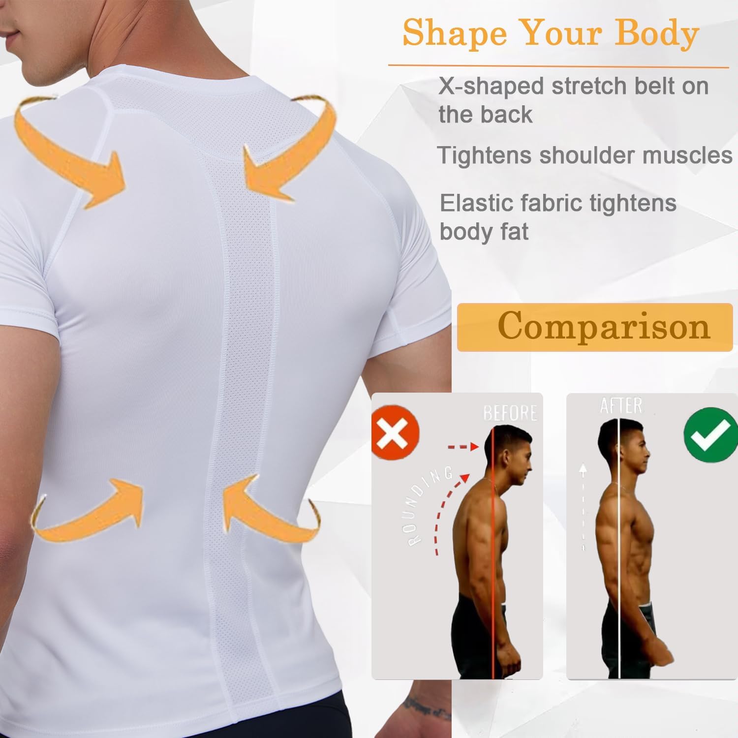 Camisa De Compresión Hombre Manga Corta Para Deportiva Camiseta,Hombre Base Layer Para Correr Transpirable Secado Rápido,Para Entrenamiento Fitness