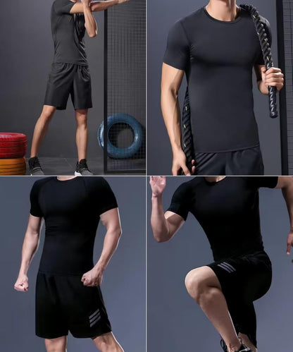 Camisa De Compresión Hombre Manga Corta Para Deportiva Camiseta,Hombre Base Layer Para Correr Transpirable Secado Rápido,Para Entrenamiento Fitness