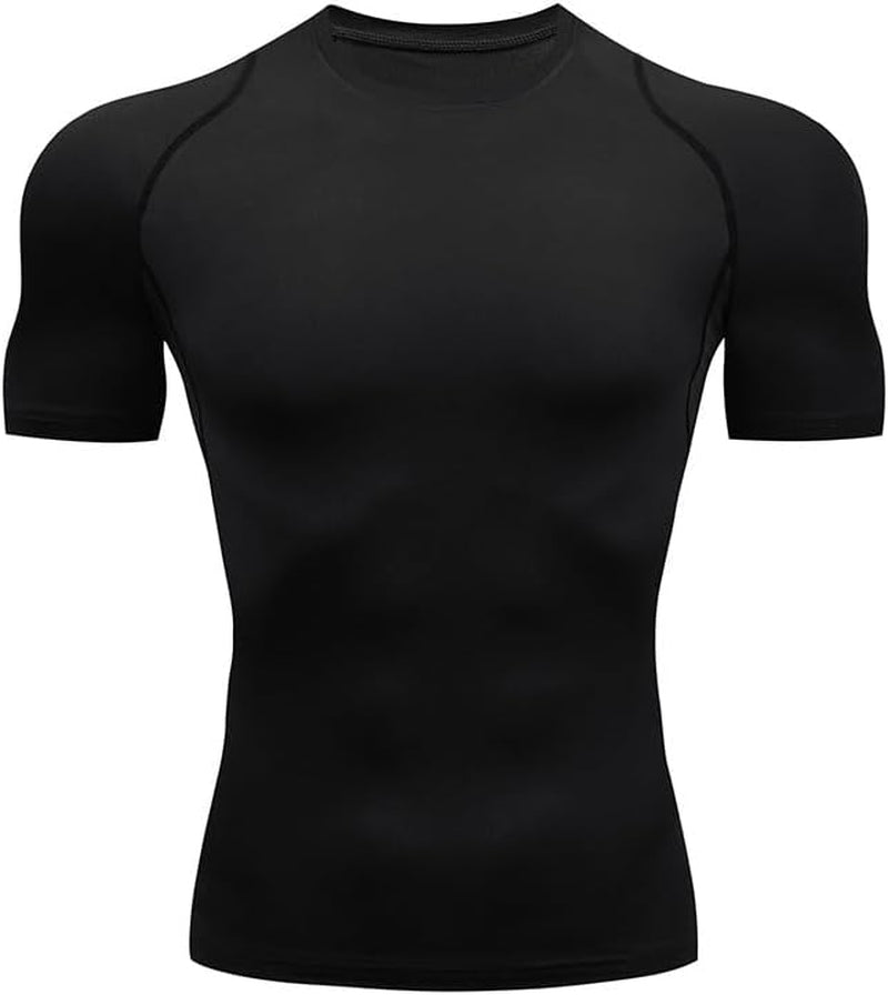 Camisa De Compresión Hombre Manga Corta Para Deportiva Camiseta,Hombre Base Layer Para Correr Transpirable Secado Rápido,Para Entrenamiento Fitness
