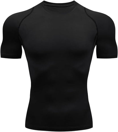 Camisa De Compresión Hombre Manga Corta Para Deportiva Camiseta,Hombre Base Layer Para Correr Transpirable Secado Rápido,Para Entrenamiento Fitness