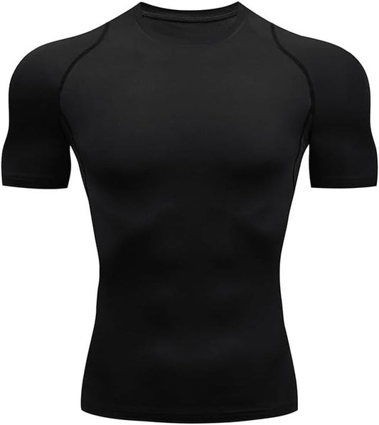 Camisa De Compresión Hombre Manga Corta Para Deportiva Camiseta,Hombre Base Layer Para Correr Transpirable Secado Rápido,Para Entrenamiento Fitness